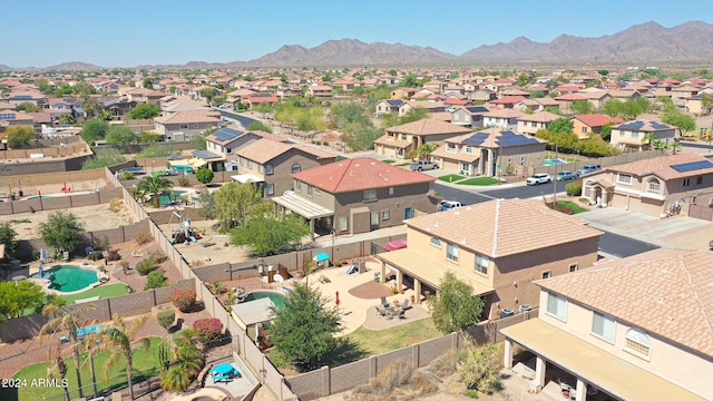 drone / aerial view with a mountain view