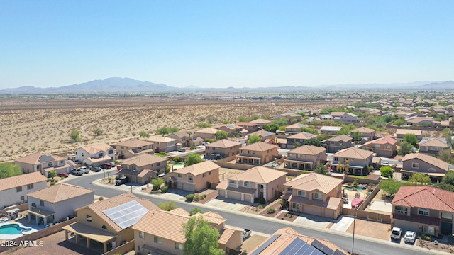 aerial view with a mountain view