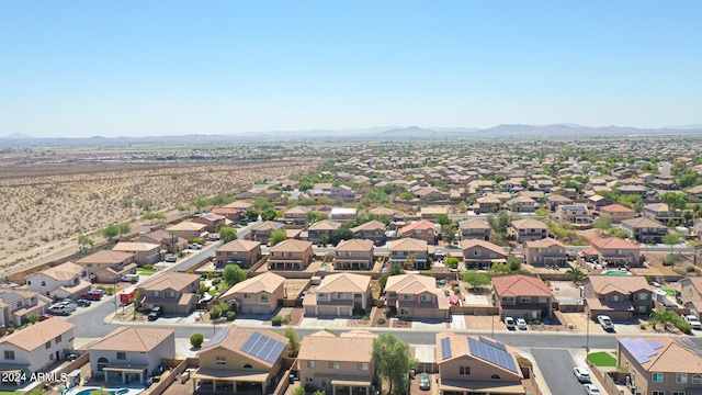 aerial view with a mountain view