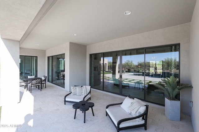 view of patio / terrace featuring an outdoor living space