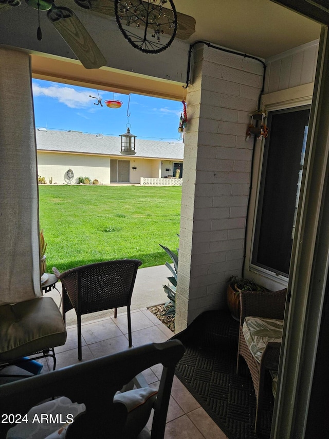 view of patio / terrace with ceiling fan