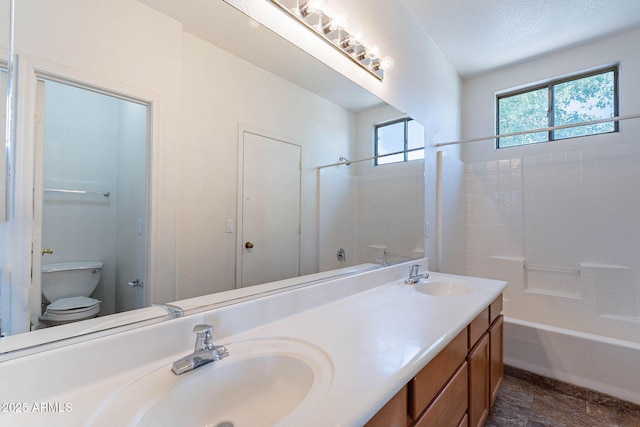 1244 S Tacoma, Mesa, AZ 85209 - full bathroom featuring double vanity, toilet, and bathtub / shower combination