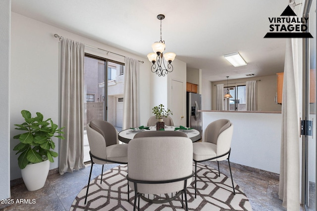 1244 S Tacoma, Mesa, AZ 85209 - dining area with stone finish flooring and baseboards