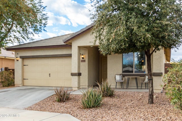 view of front of house with a garage