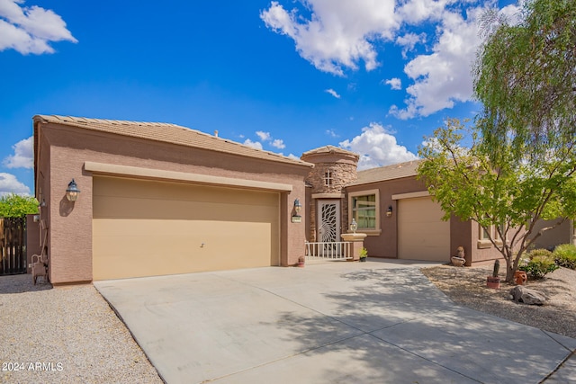 view of front of home with a garage