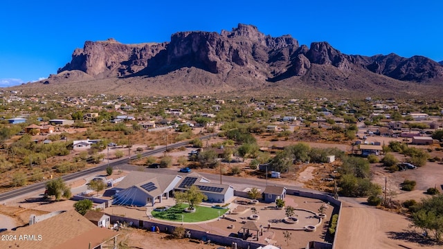 aerial view featuring a mountain view