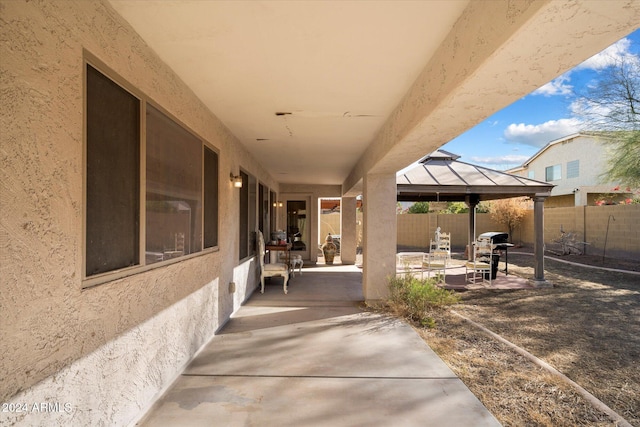 view of patio with a gazebo