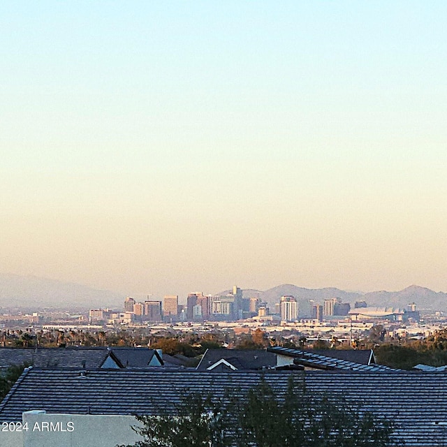 exterior space featuring a mountain view