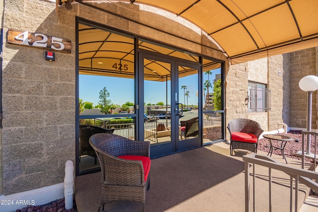 view of patio with french doors