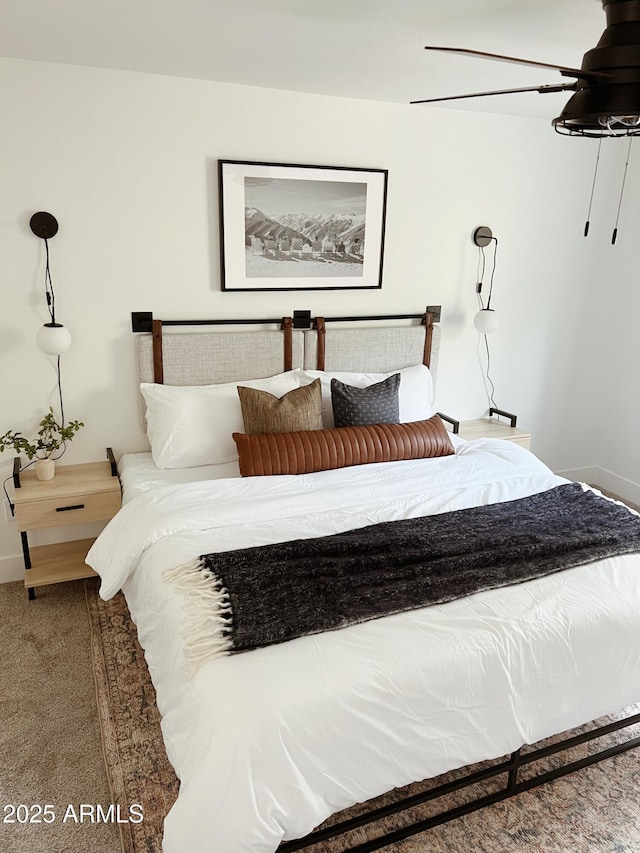 bedroom with carpet floors