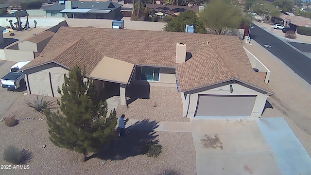 bird's eye view with a residential view