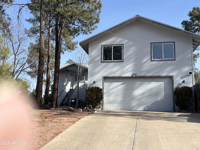 view of front of house with a garage