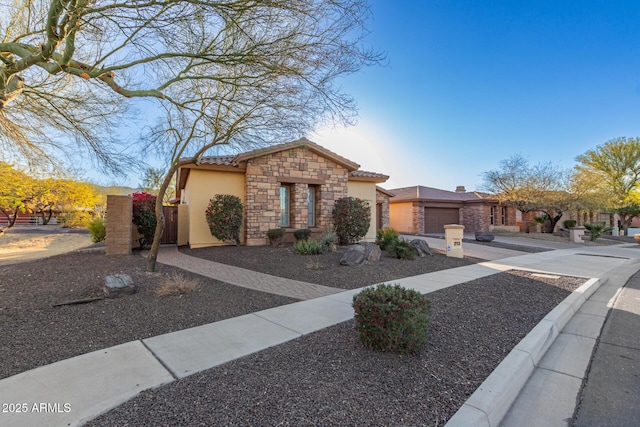 view of front of house with a garage