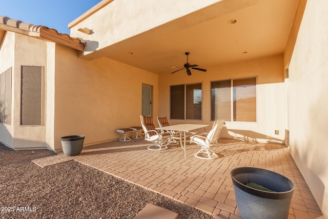 view of patio with ceiling fan