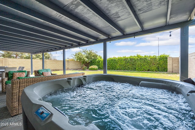 20822 N 34th Dr, Phoenix, AZ 85027 - view of pool with a hot tub and a fenced backyard