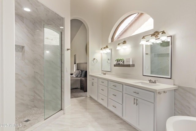 1777 W Redfield Rd, Gilbert, AZ 85233 - ensuite bathroom featuring marble finish floor, a healthy amount of sunlight, and a sink