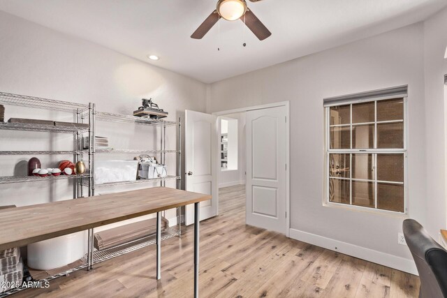 1777 W Redfield Rd, Gilbert, AZ 85233 - walk in closet featuring wood finished floors and a ceiling fan