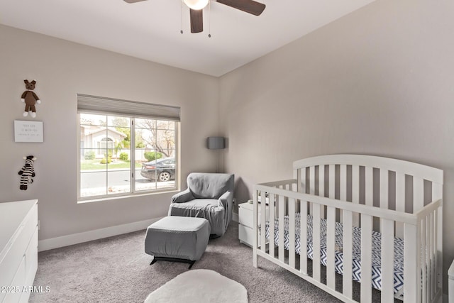 1777 W Redfield Rd, Gilbert, AZ 85233 - bedroom featuring carpet, baseboards, and ceiling fan