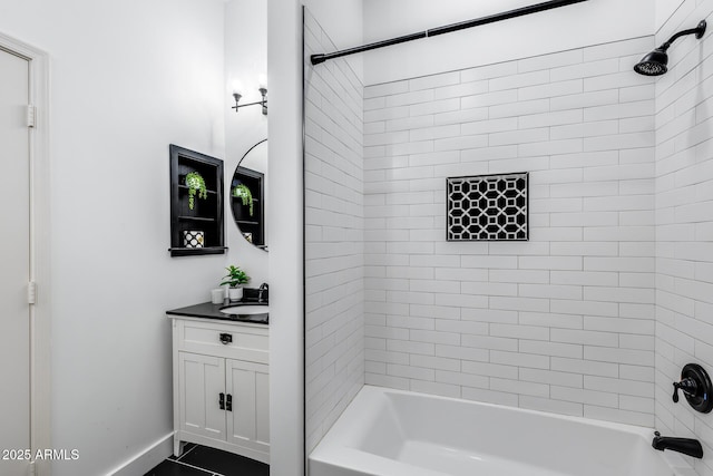 6742 W El Cortez Pl, Peoria, AZ 85383 - full bath featuring vanity, shower / bathtub combination, and baseboards