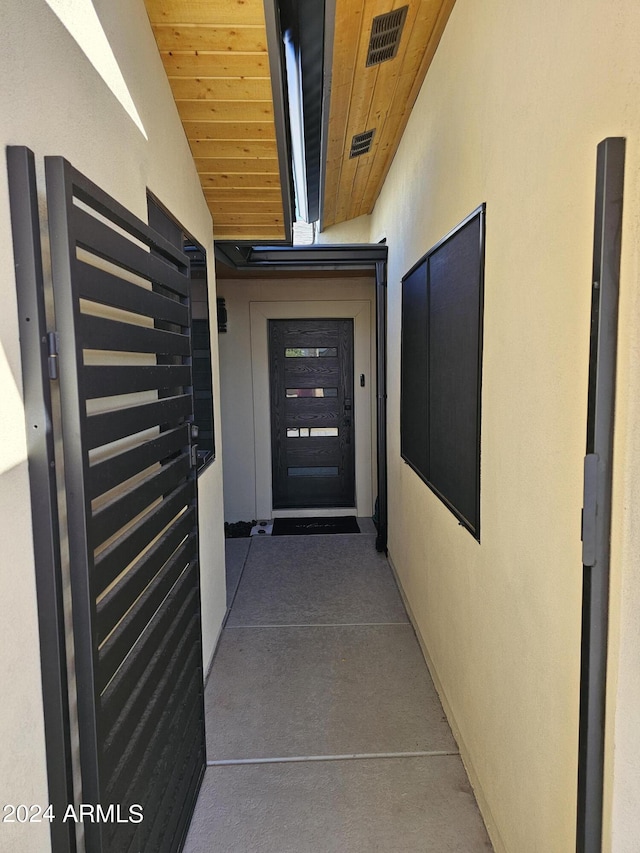 hallway featuring visible vents