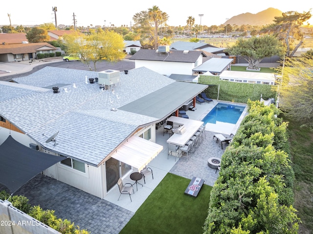 aerial view with a residential view