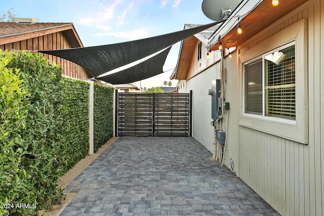 view of patio / terrace featuring a gate