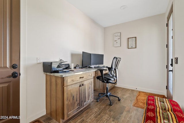 office featuring dark hardwood / wood-style flooring