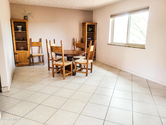 dining room featuring a textured ceiling