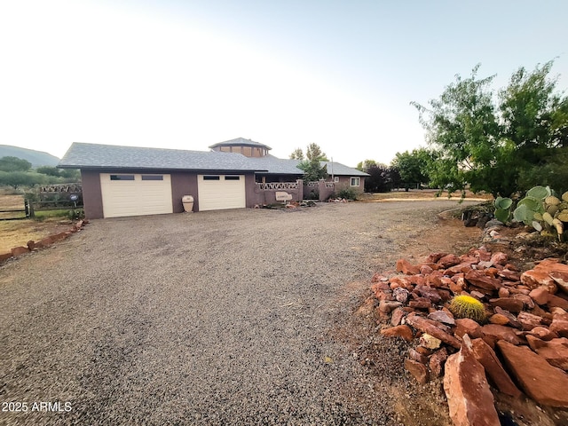 view of yard featuring a garage