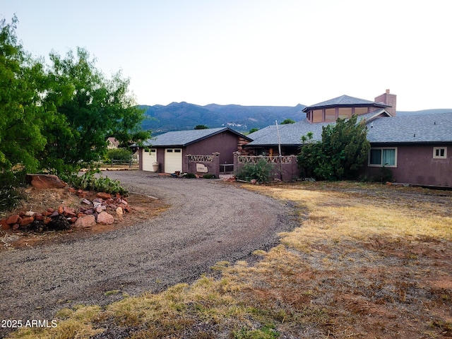 exterior space with a mountain view