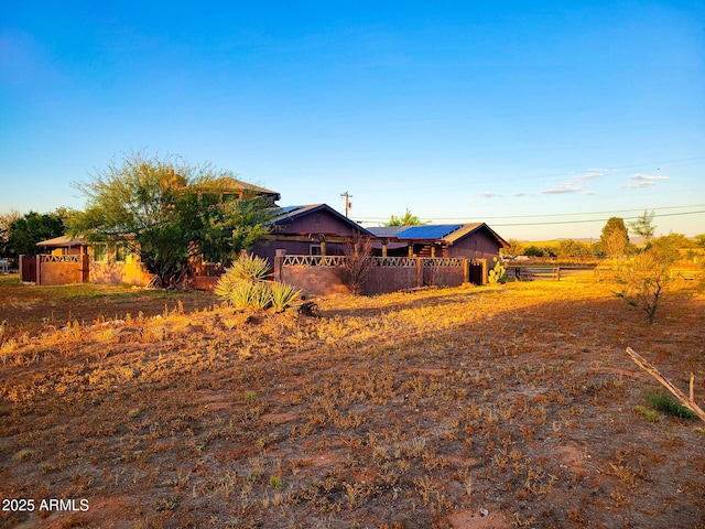 view of front of home with solar panels