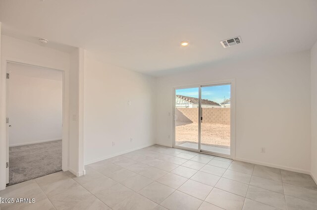12086 E Sunflower Ln, Florence, AZ 85132 - spare room with baseboards, visible vents, recessed lighting, and light tile patterned floors