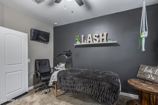 13657 W Paso Trl, Peoria, AZ 85383 - carpeted bedroom with baseboards, a ceiling fan, and a desk