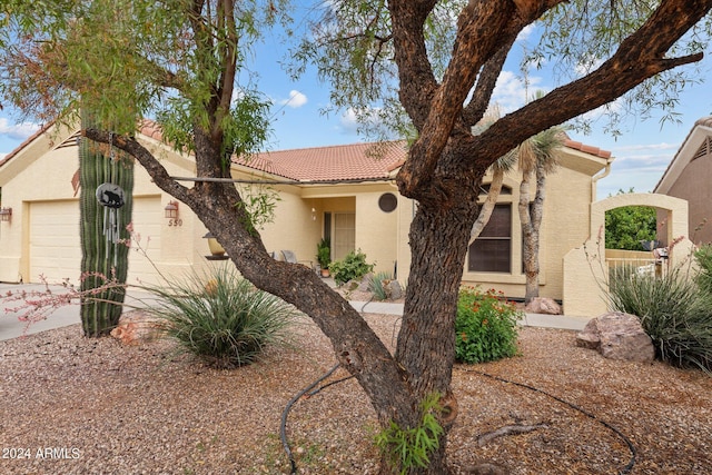 view of front of home featuring a garage