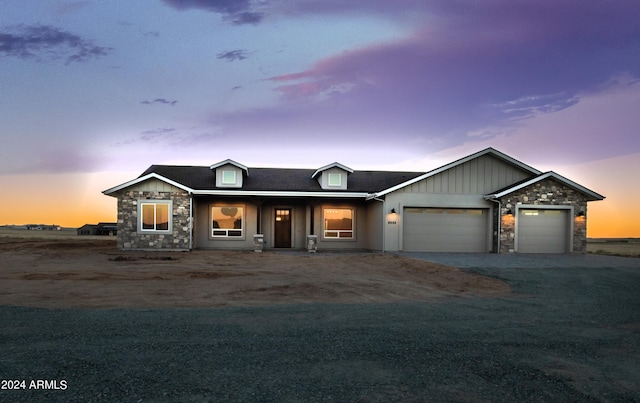 view of front facade with a garage