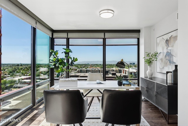 4808 N 24th St Unit 1228, Phoenix, AZ 85016 - dining space with floor to ceiling windows, plenty of natural light, and wood finished floors