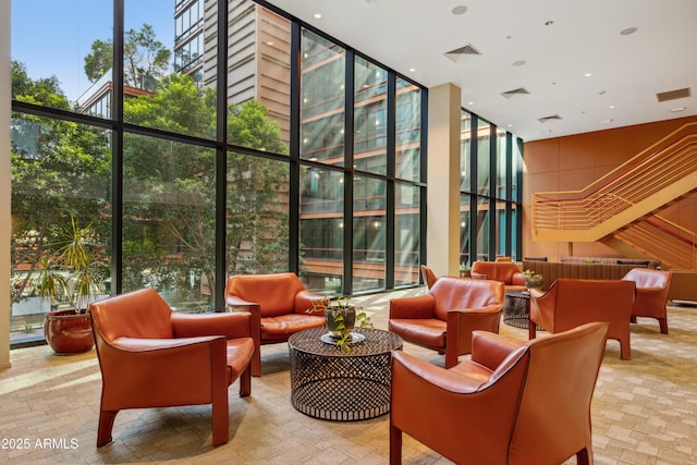4808 N 24th St Unit 1228, Phoenix, AZ 85016 - lobby featuring expansive windows and a towering ceiling