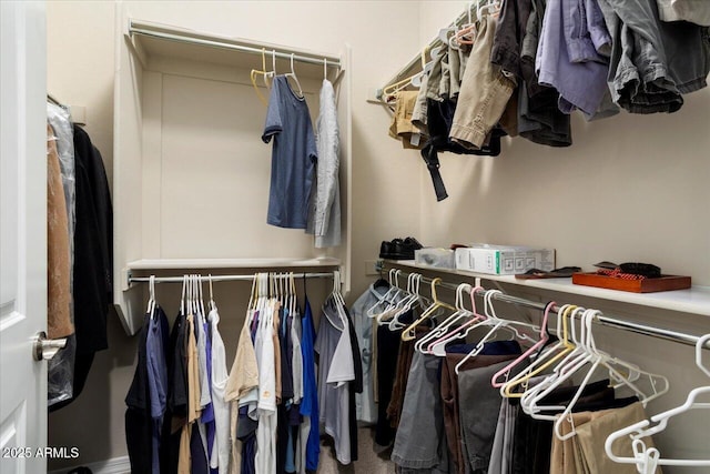 view of walk in closet