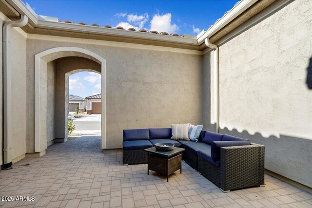 view of patio featuring outdoor lounge area