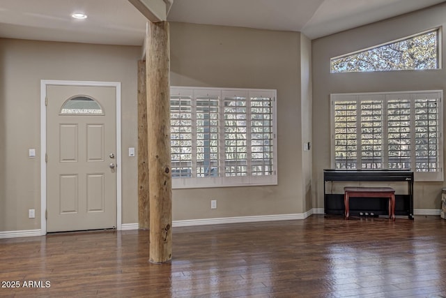 foyer featuring dark wood-type flooring