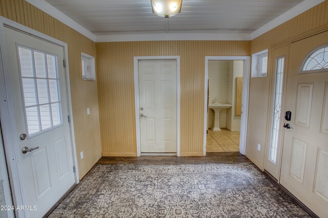 foyer with tile floors