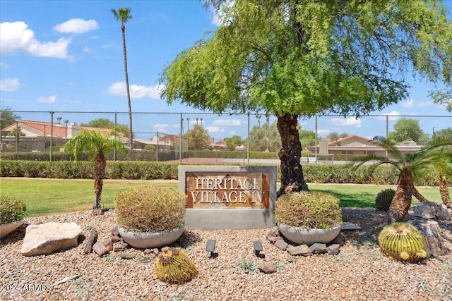 view of community sign