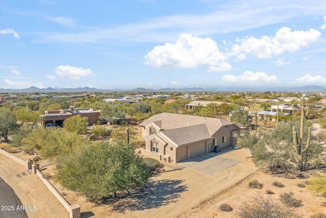 aerial view featuring a mountain view