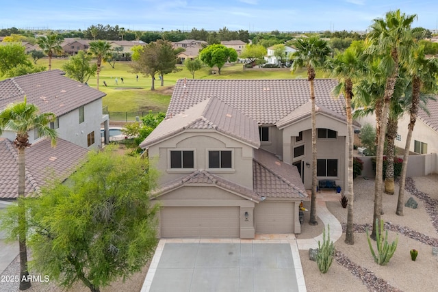 drone / aerial view with a residential view
