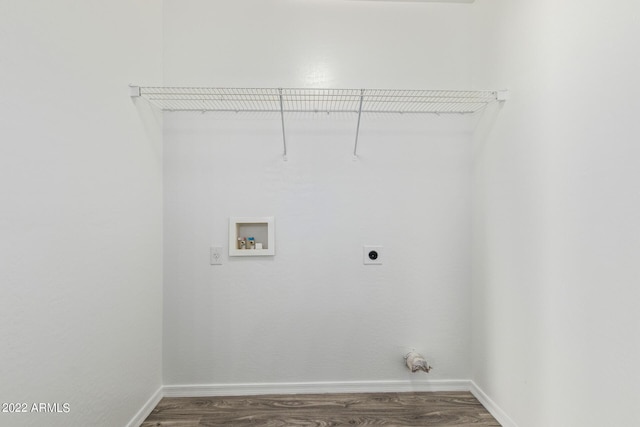 6537 W Riva Rd, Phoenix, AZ 85043 - laundry room with dark wood-type flooring, hookup for an electric dryer, and hookup for a washing machine