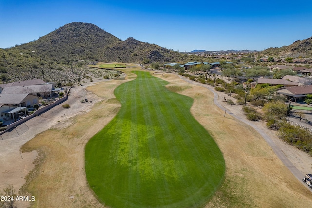 drone / aerial view with a mountain view