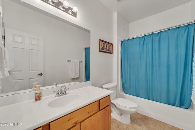209 N 237th Ave, Buckeye, AZ 85396 - full bath featuring vanity, toilet, tile patterned floors, and shower / tub combo