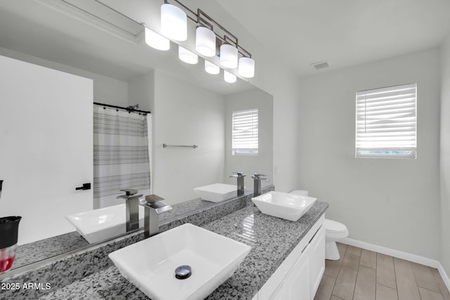 full bathroom featuring toilet and a sink