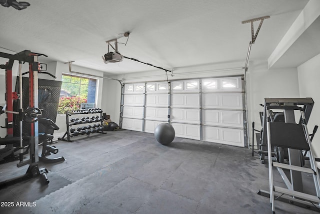 interior space with a garage