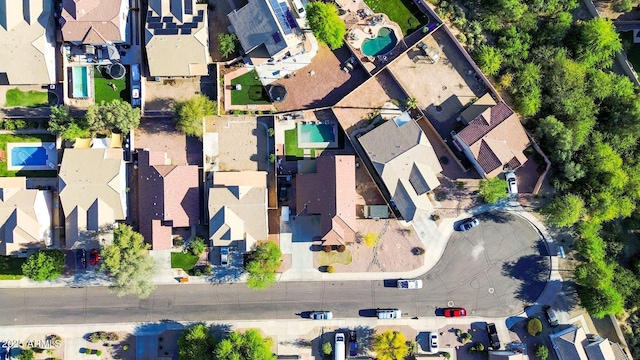 aerial view with a residential view